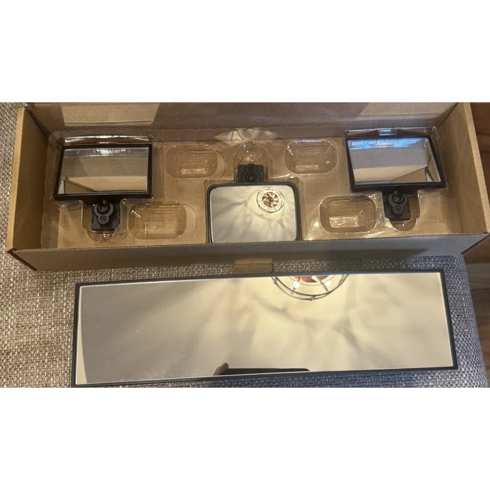 New Large Rearview Car Mirror & 3 Smaller Mirror Set - Picture 1 of 1